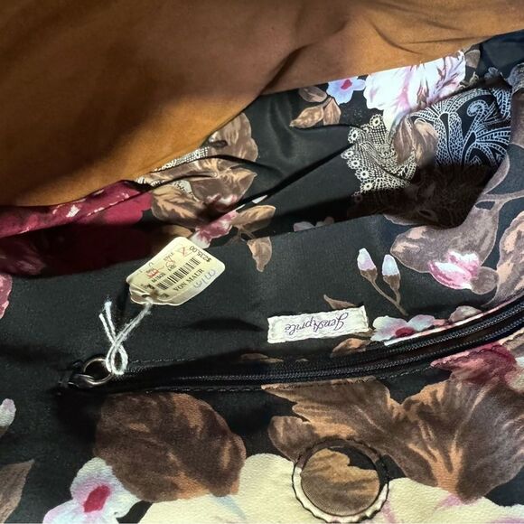 Jen Aprile Suede Hand Painted Heel Fashion Handbag Purse  Shoulder - Picture 4 of 9